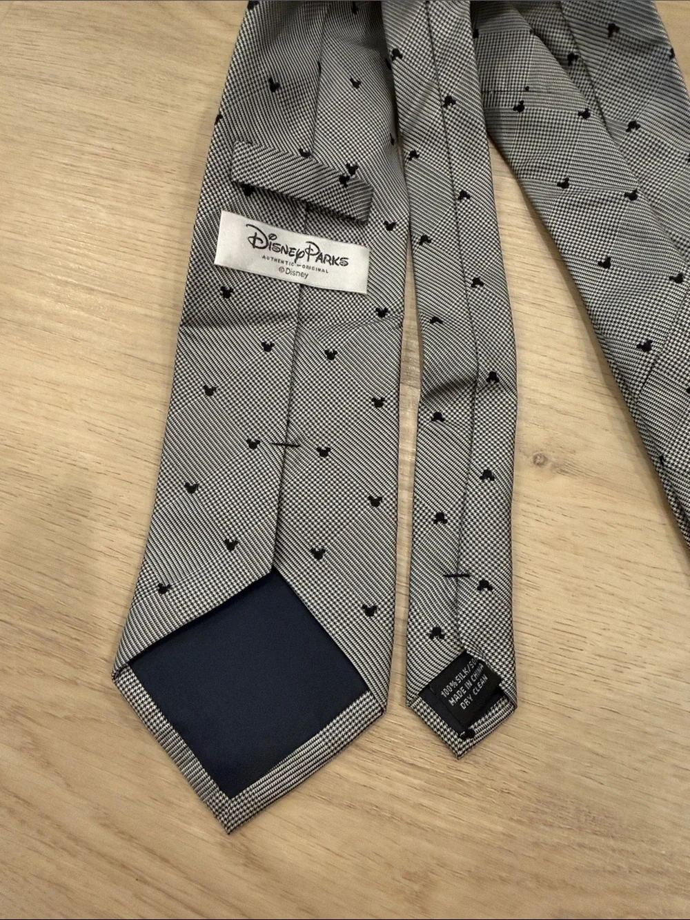 Disney Mickey Mouse Classic Gray Patterned Men's Tie - Black Dot Accent